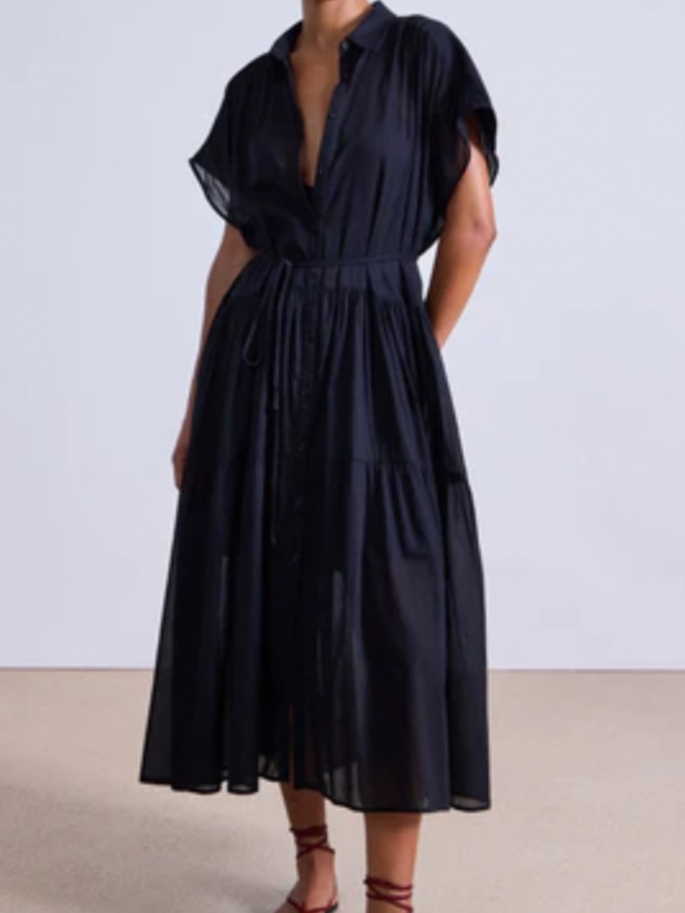 Apiece Apart Agnezca Maxi Dress - Black Organic Cotton size Large